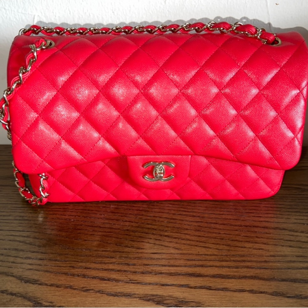 Chanel Classic Double Flap- Jumbo- Red/Gold hardware